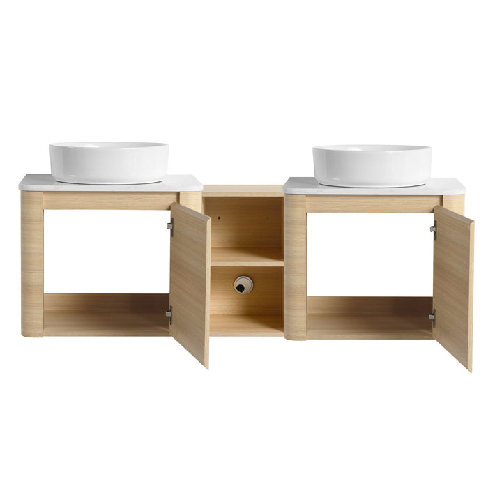 Mounted Bathroom Vanity With Art Sink, 1 Storage Shelf, Soft Close Door