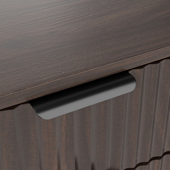 Tilt Out Trash Can Cabinet With Wave Textured Drawer & Pull Out Bin