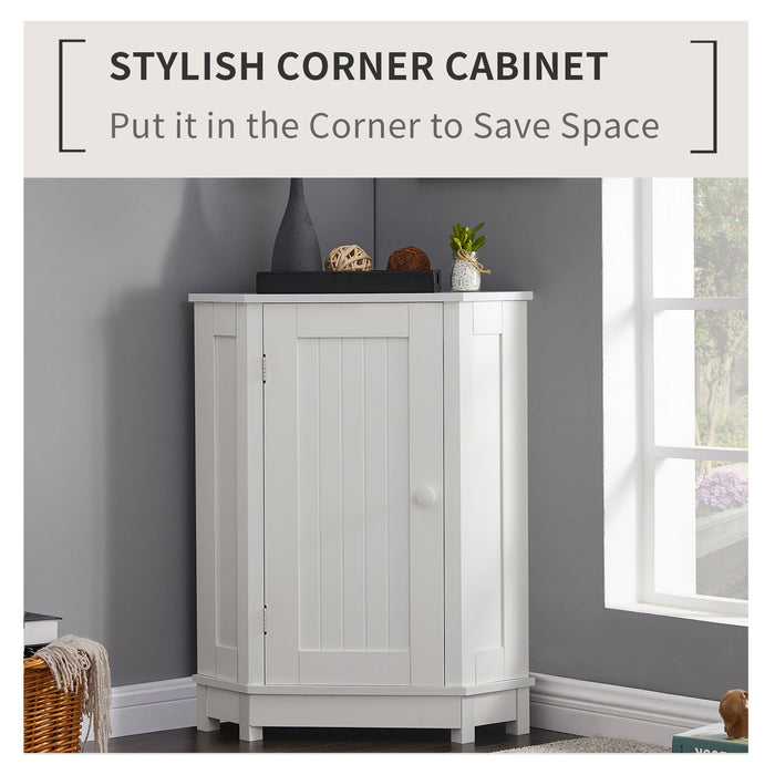 Bathroom Cabinet Triangle Corner Storage Cabinet With Adjustable Shelf Modern Style