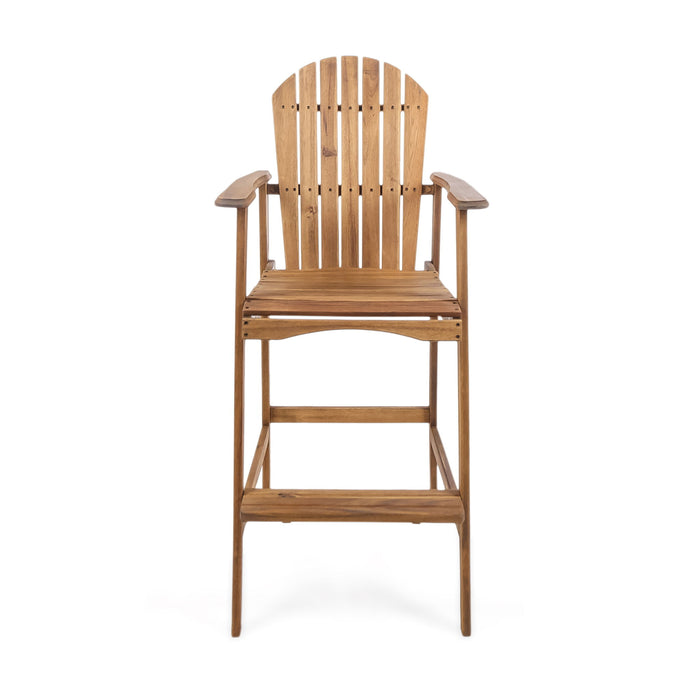 Outdoor Acacia Wood Adirondack Barstools (Set of 2)