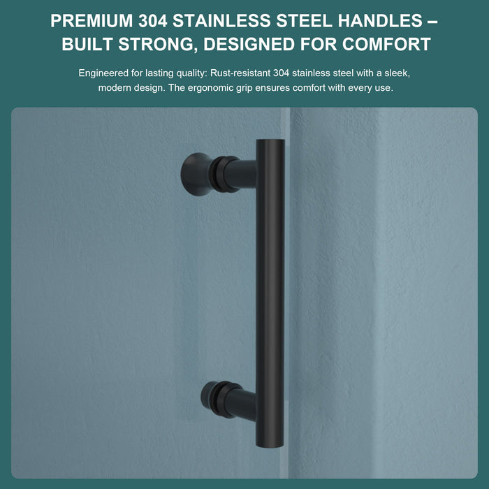 Modern Single Slide Shower Door, Tempered Glass, Stainless Steel Frame