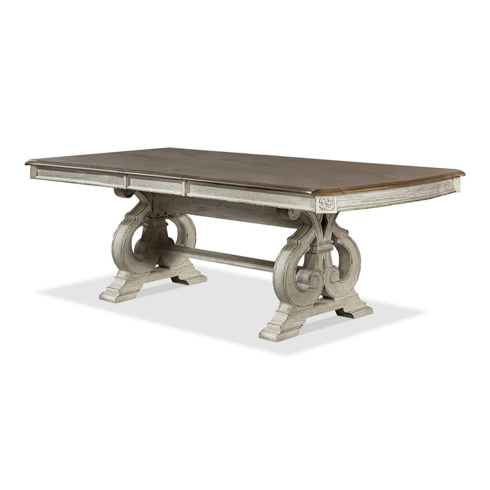Rustic Dining Set With Table And Upholstered Chairs