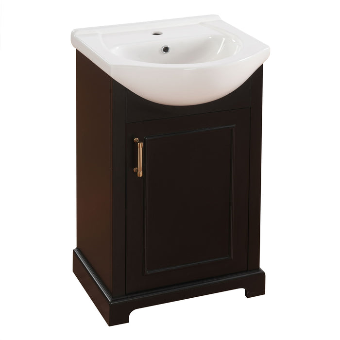 20" Bathroom Vanity With Bulged Sink, Freestanding Single Vanity Set, Soft Close Door