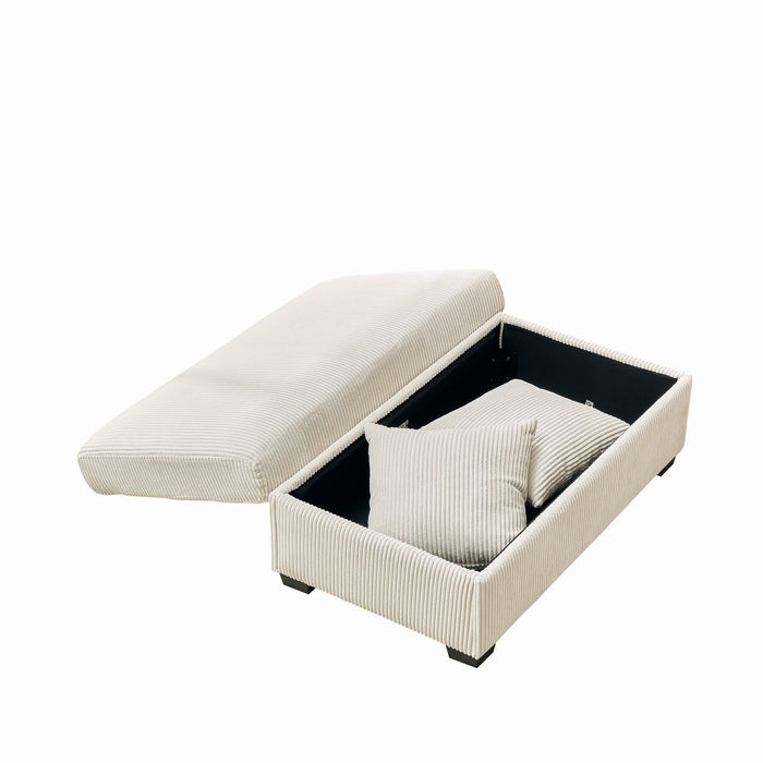 Oversized Chaise Lounge Chair With Ottoman And Storage