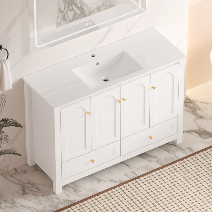 Bathroom Vanity With Sink Combo, 4 Soft Close Doors And 2 Drawers