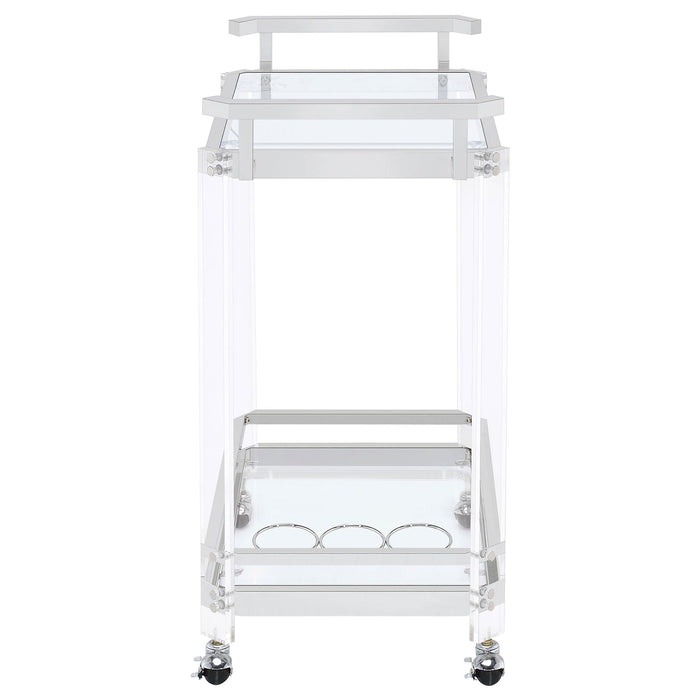 Kempton - 2 Tier Bar Cart - Chrome