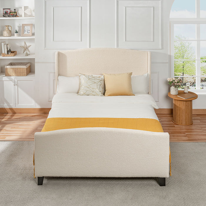 Platform Bed Frame With Tall Headboard And High Footboard