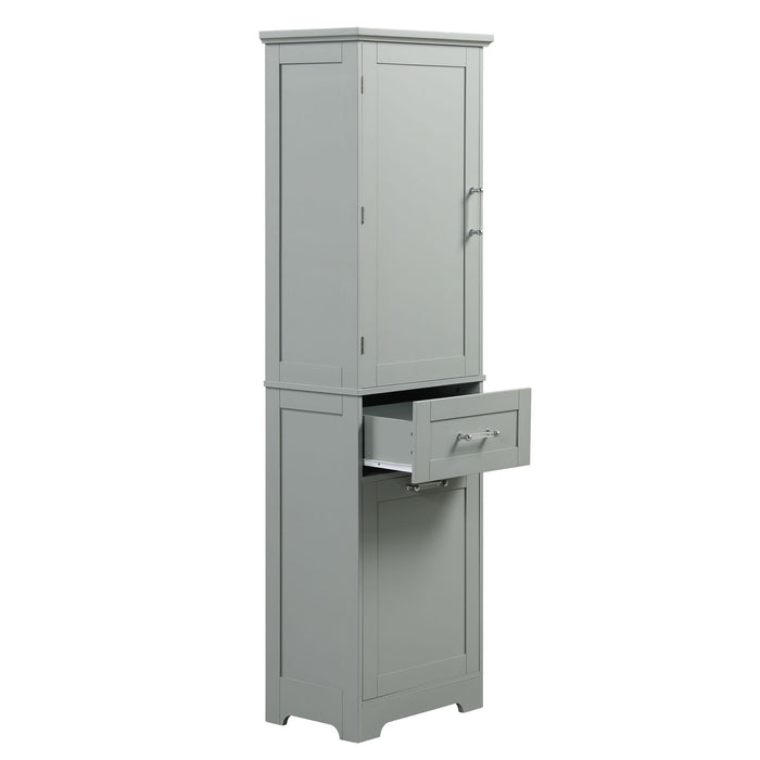 Tall Freestanding Bathroom Storage Cabinet With Adjustable Shelf And 2 Drawers