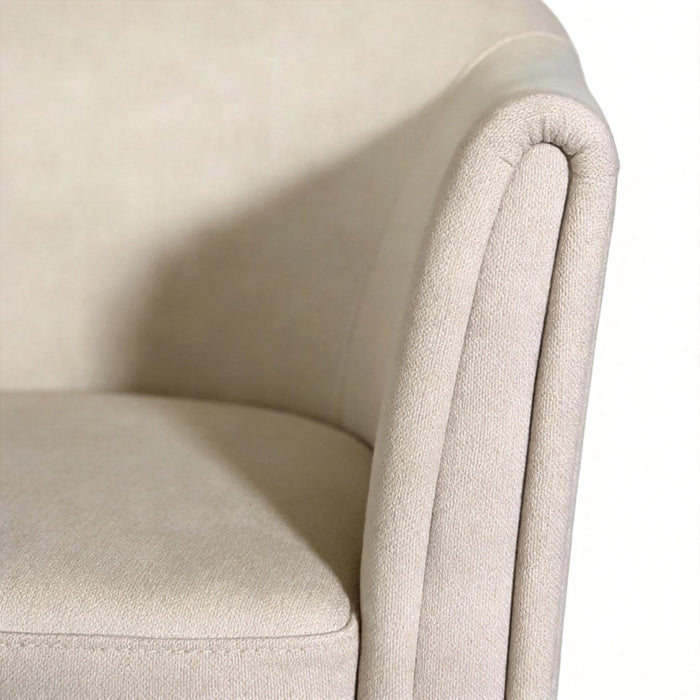 360 Degree Rotating Barrel Armchair For Living Room - Cream Beige