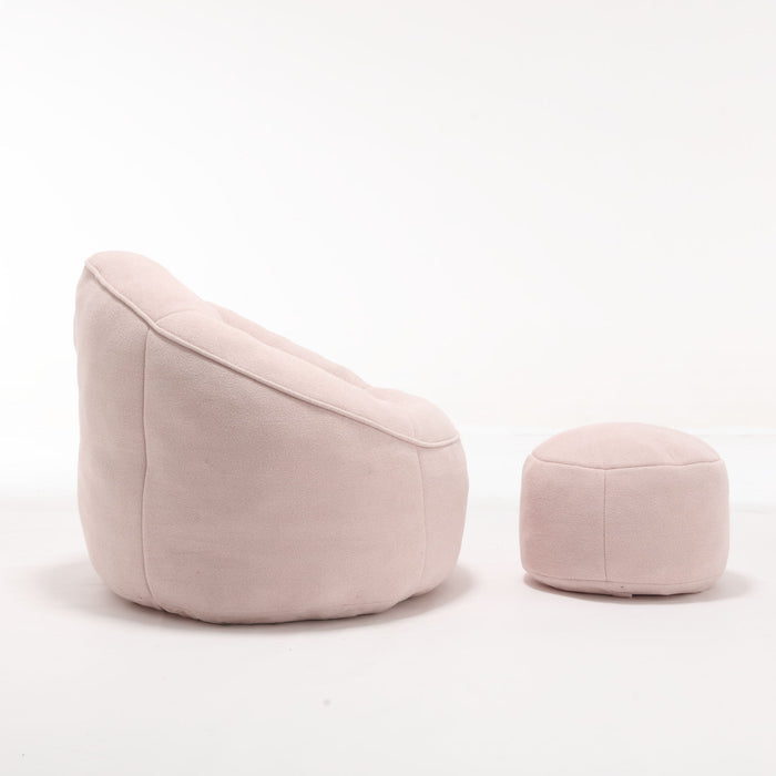 Bedding Bean Bag Sofa Chair High Pressure Foam With Footrest