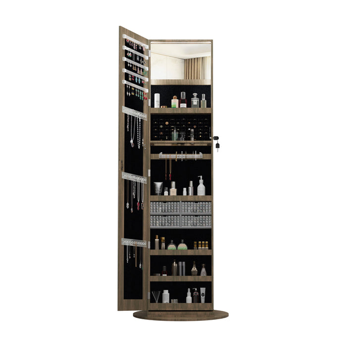 Swivel Jewelry Cabinet With Full Length Mirror
