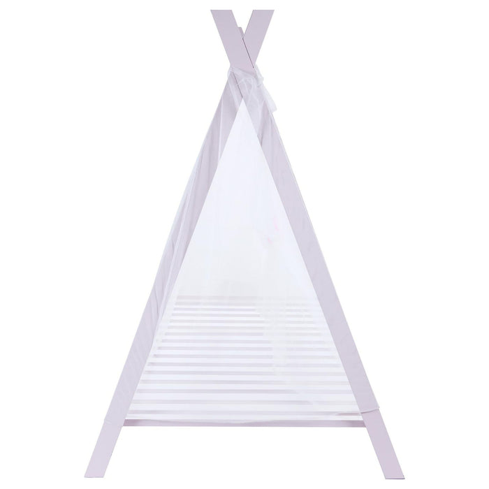 Twin Tent Bed With Whimsical Frame And Adjustable Support - Pink