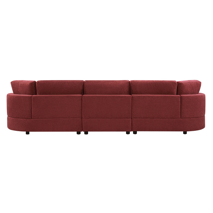 Modern 3 Seater Upholstered Sofa With Curved Design