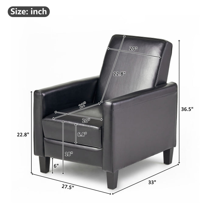 Upholstered Push Back Recliner Chair For Living Room