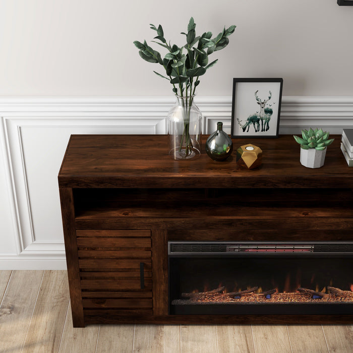 Electric Fireplace TV Stand Console For TVs Up To 95" - Whiskey