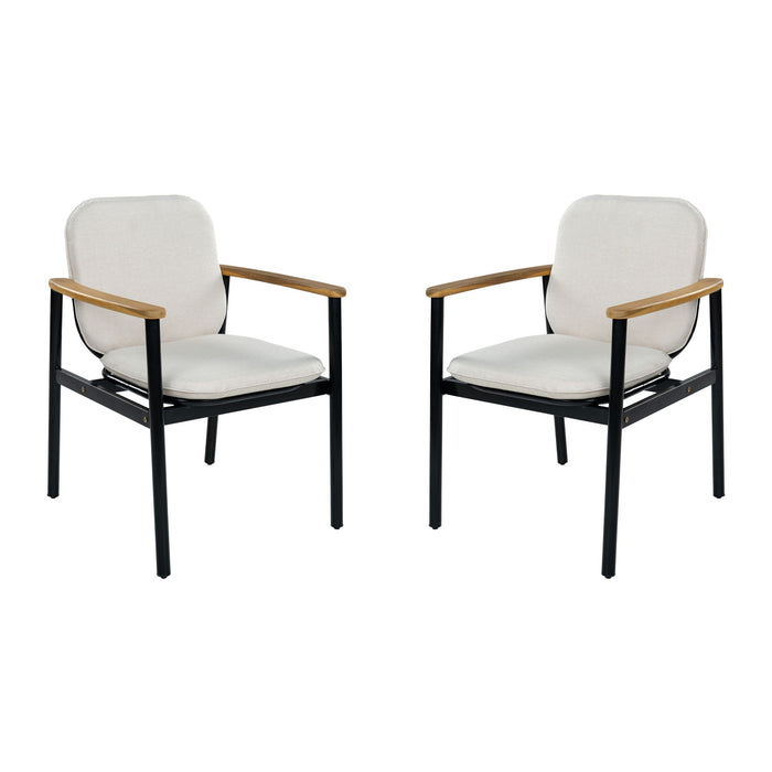Outdoor Dining Chair - Beige / Black / Teak