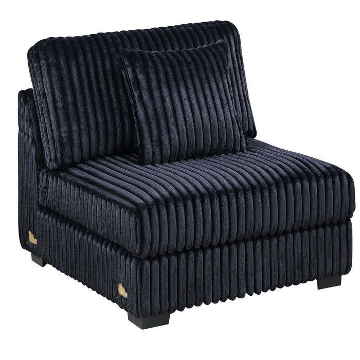 6 Piece Modular U Sectional Sofa Set With USB Cup Holder, Low Leg - Black