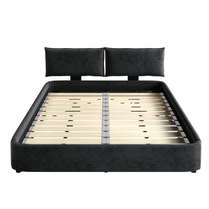 Cloud Bed Frame With Oversized Padded Movable Headboard