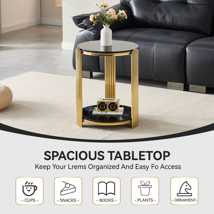 Round Table With Double Layer Storage