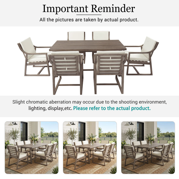 7 Piece Modern Outdoor Dining Set, Patio Furniture