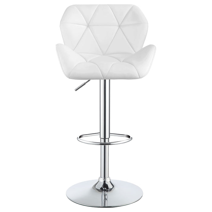 Kerwin - Upholstered Adjustable Bar Stool (Set of 2) - White