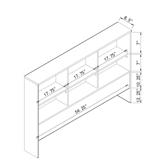 Bookcase Headboard 6 Shelves 3 Shelves Adjustable Top Panel Rounded Corners
