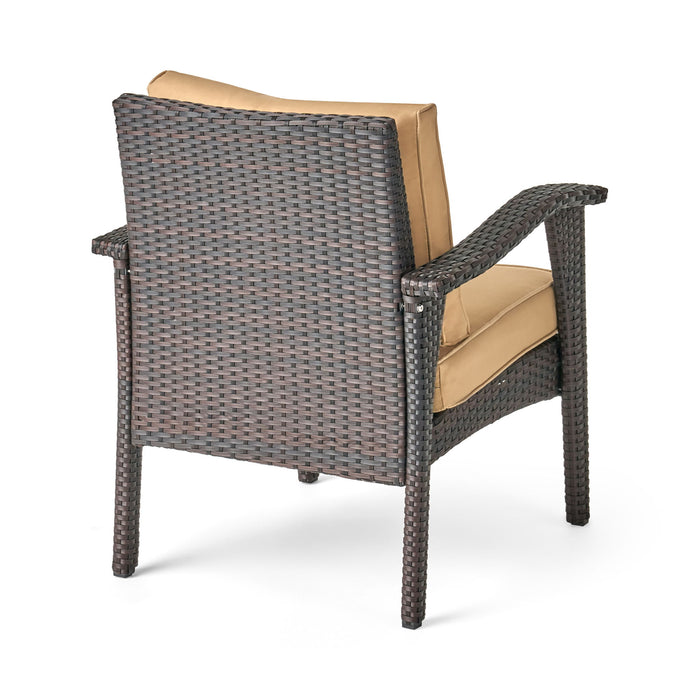 Honolulu - Club Chair (Set of 2) With Weather Resistant Wicker And Cushions - Brown / Tan