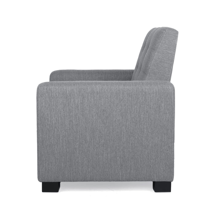 Contemporary Recliner Chair With Push Back Function And Birchwood Legs