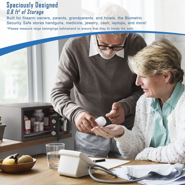 0 79 Cu Ft Biometric Security Safe - Black