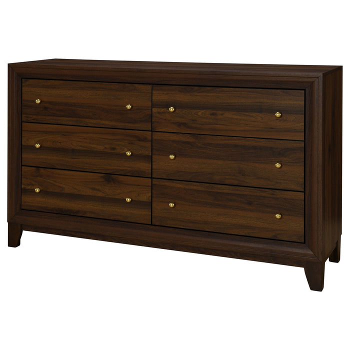 Anza - 6 Drawer Dresser Cabinet - Walnut