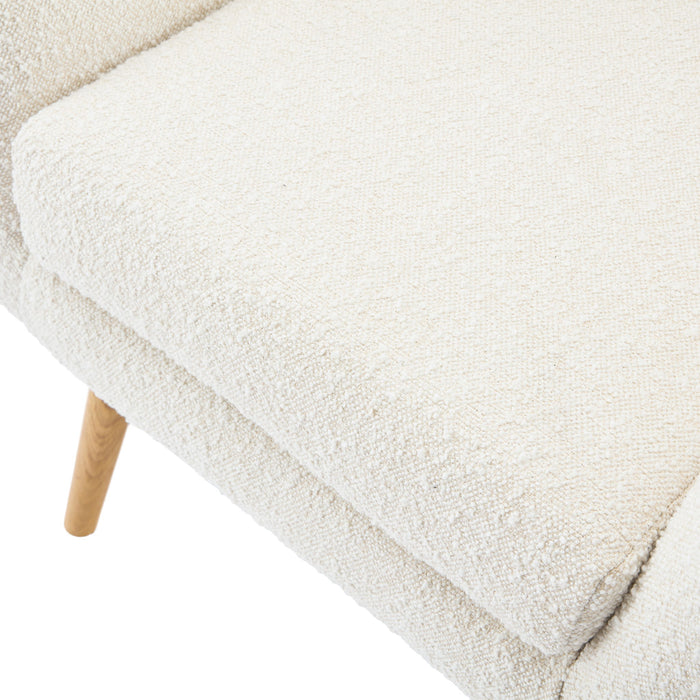 Mid - Century Modern Arm Chair With Wingback Design Wood Legs