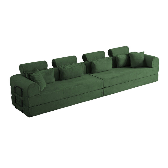 Modern L-Shape Modular Sectional Sofa, Compressed Design