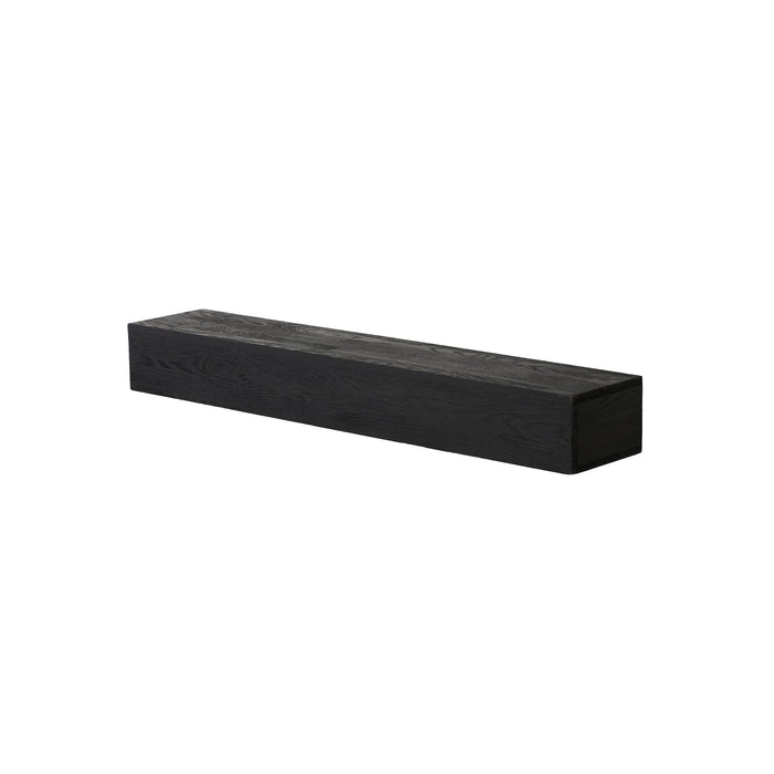 48'' Embossed Fireplace Mante, Wall Mounted Floating Shelf - Black