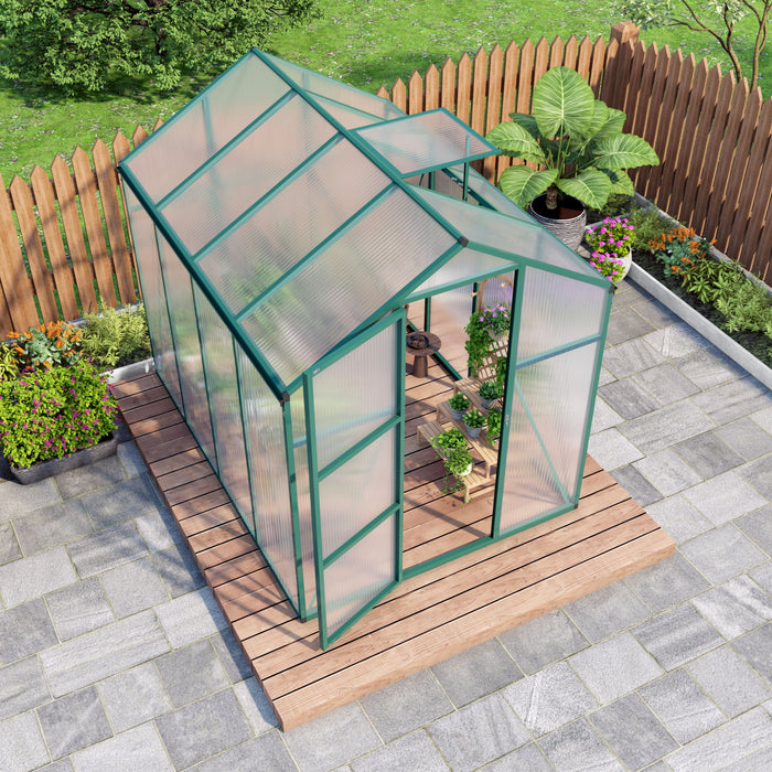 Polycarbonate Walk-In Greenhouse, Raised Base For Outdoor In All Season