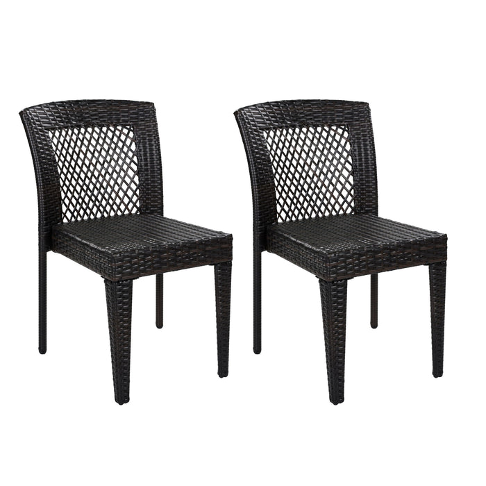 5 Piece Patio Dining Set With Chairs, Outdoor Furniture - Brown Multi / Light Teak
