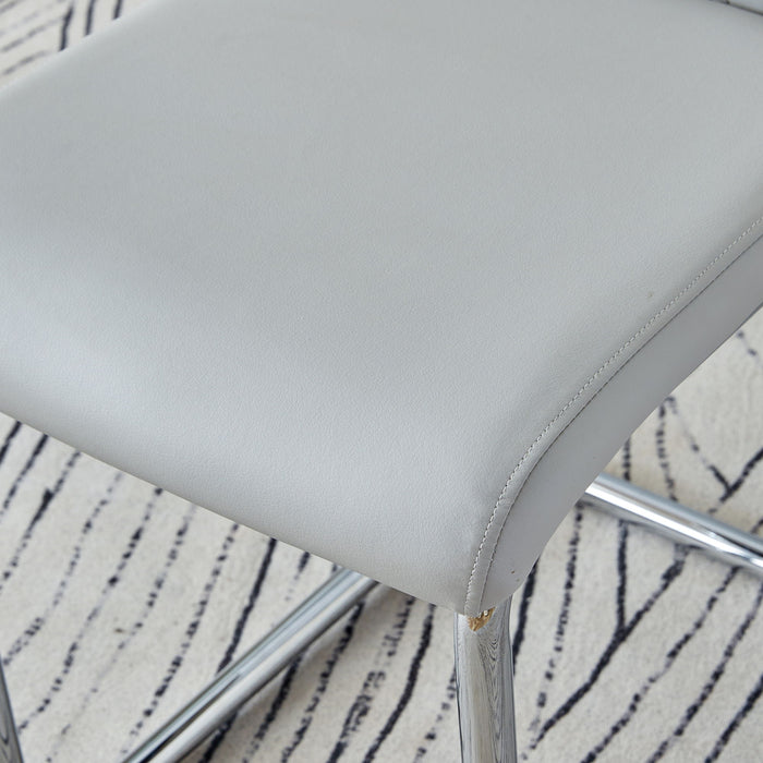 Modern Dining Chairs With Padded Seat, Metal Legs