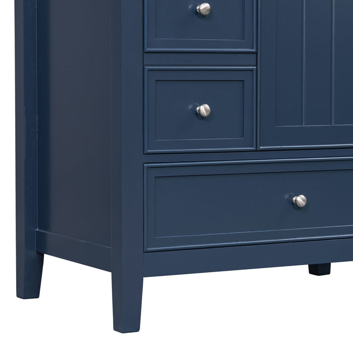 Modern Bathroom Vanity With Sink, 1 Cabinet & 3 Drawers