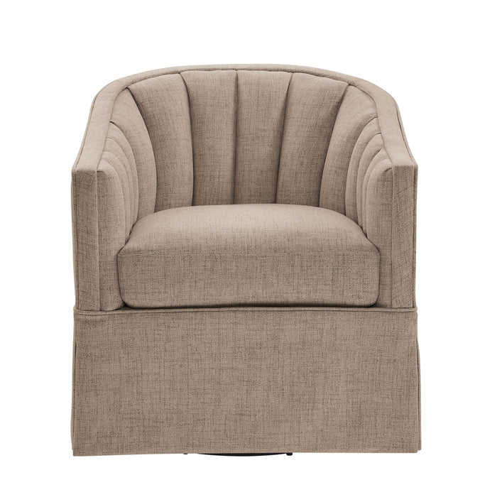 Solitude - Skirted Swivel Accent Chair With Hemp Like