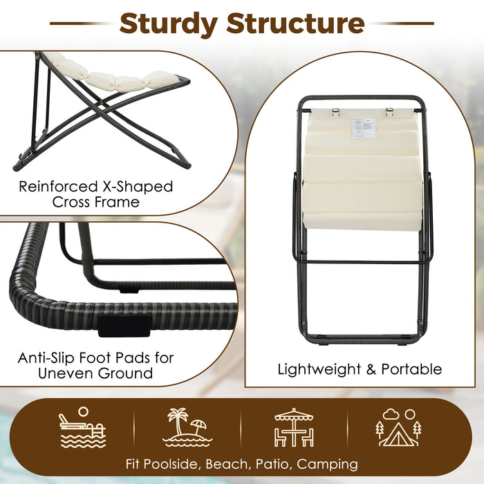 Outdoor Folding Chair With Adjustable Backrest (Set of 2)