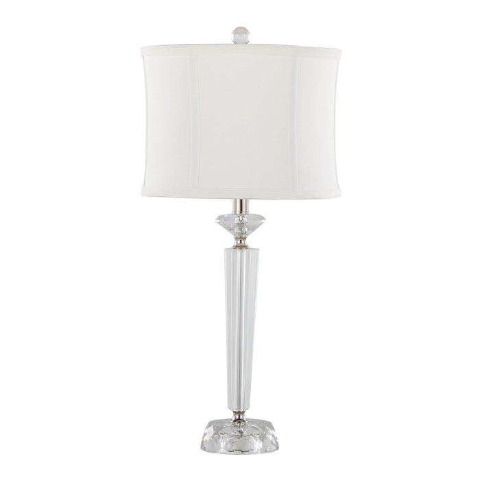 Diamond - Torch Contemporary Crystal Table Lamp (Set of 2) - Clear / Off White / Polished Nickel