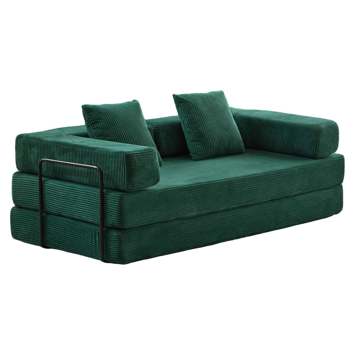 Floor Couch, Convertible Floor Sofa Bed With Pillow Back Support Armrest