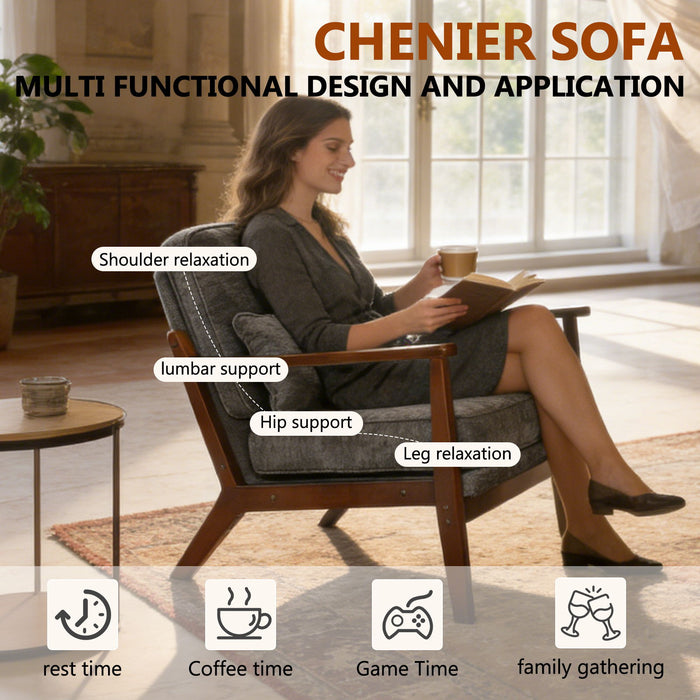 Living Room Chair With Lumbar Pillow