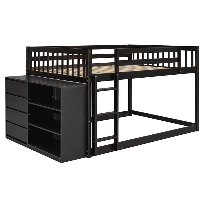 Bunk Bed With 4 Drawers And 3 Shelves