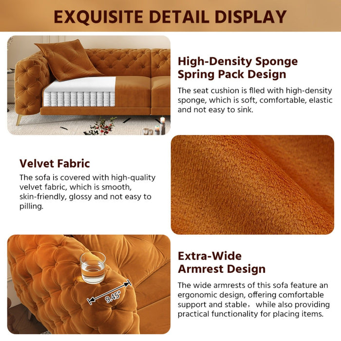 3 In 1 Convertible Sleeper, Deep Seat Pull Out Sofa Bed, Button Tufted