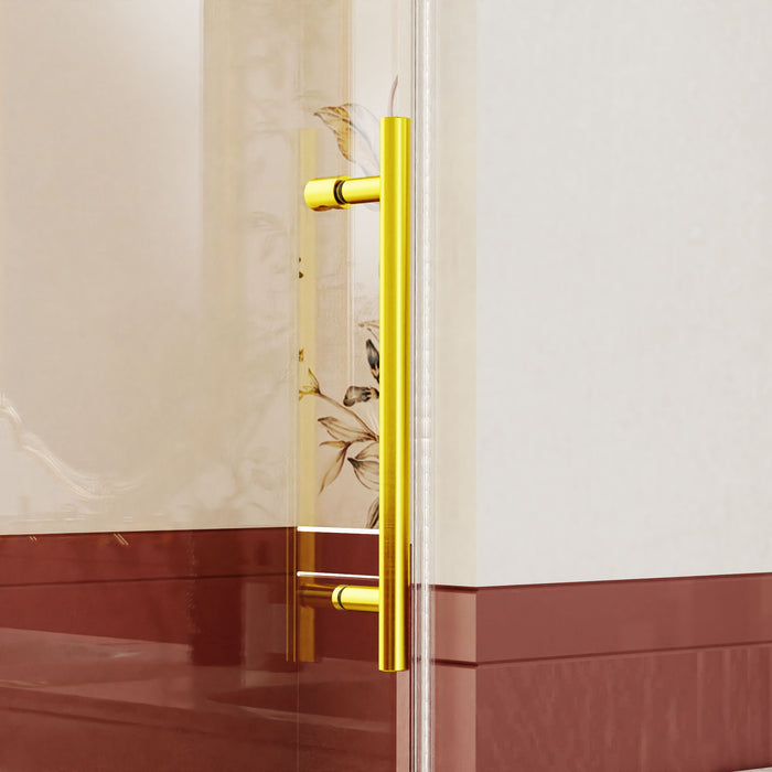 Frameless Single Sliding Shower Doors With Towel Rail & Handle