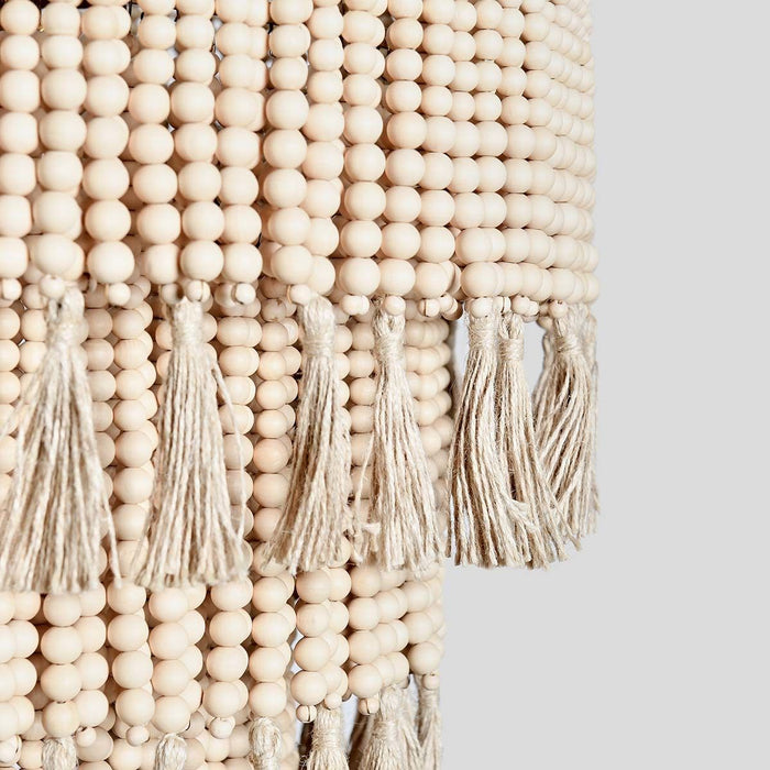 Brittany - Beaded Round Chandelier - Natural
