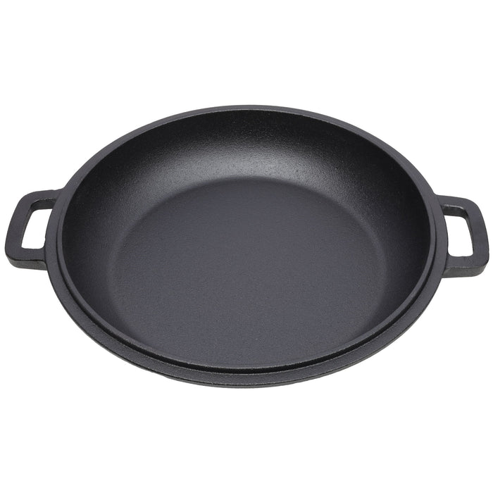 Pre-Seasoned Cast Dutch Oven 2 In 1 With Dual Handles And Covers, 5 Quart - Black