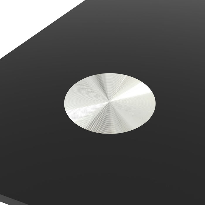 Modern 7 Piece Dining Table Set With Glass Top And Chairs - Black