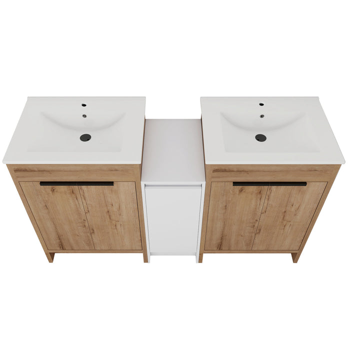 Freestanding Bathroom Vanity & Sink, Storage Cabinets, Soft Closing Doors