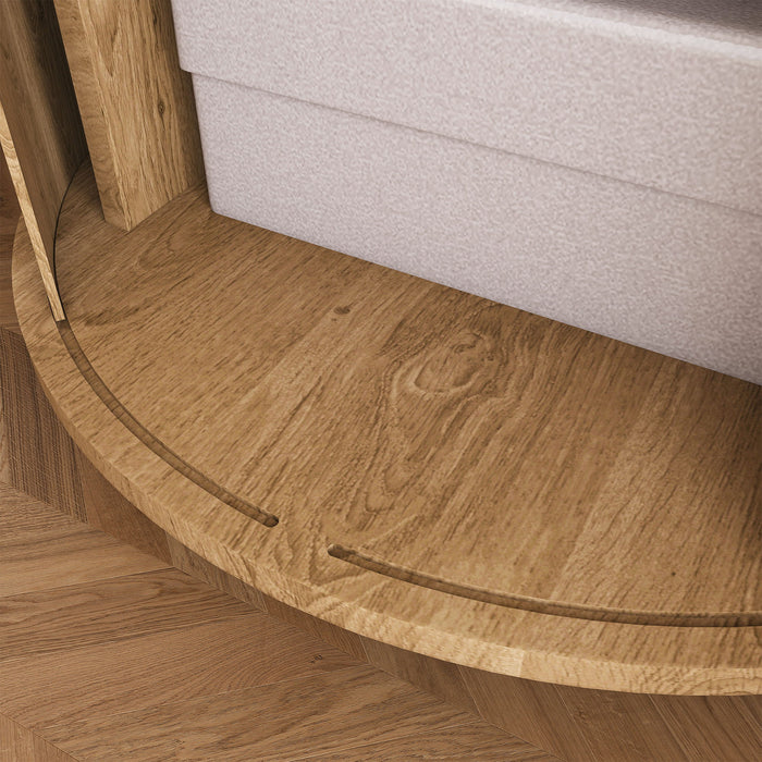 Cylinder Nightstand With Charging Station & Sliding Door
